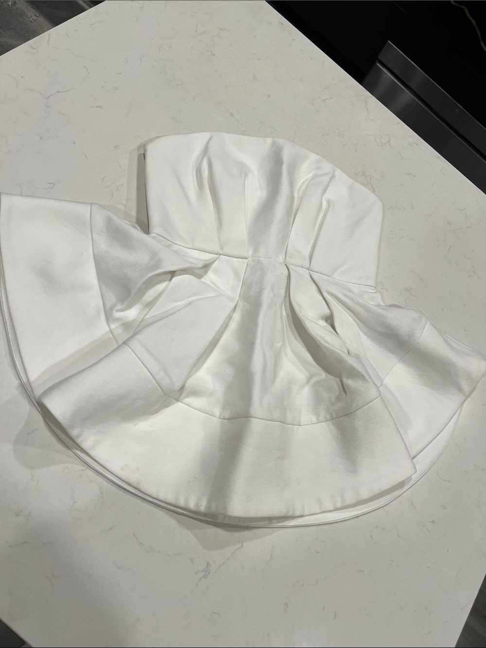 C/MEO Collective White Strapless Peplum Bustier Top